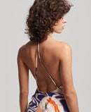 Vintage Midi Halter Slip Dress - Ryusui Blue