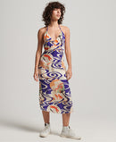 Vintage Midi Halter Slip Dress - Ryusui Blue