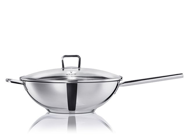 Vivo 30cm Nonstick Wok With Glass Lid