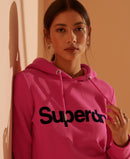 Core Logo Flock Hoodie - Hot Pink
