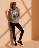 Core Logo Flock Hoodie - Soft Grey