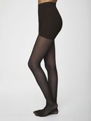 Anna 40D Jacquard Tights - Black