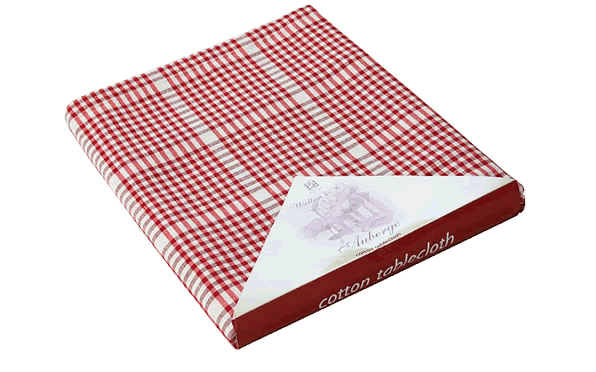Walton & Co. Auberge Red Table Cloth 100% Cotton - Tablecloth 130x130cm