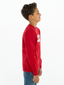 Boys Batwing Sweater - Levis Red/white