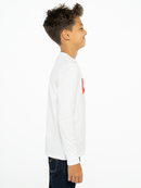 Boys Long Sleeve Batwing T-shirt - White