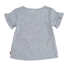 Baby Girl Flutter Sleeve Blouse - Grey Heather