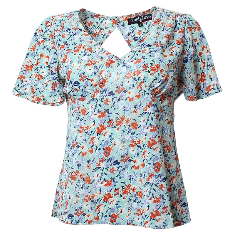 Wilma V Neck Top - Mint