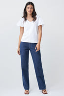 Puff Sleeve T-shirt - White