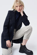 Double Breasted Coat - Navy