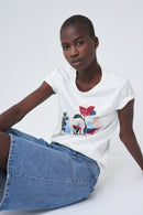 Front Print T-shirt - White