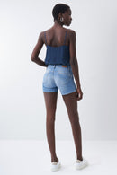 Push Up Wonder Shorts - Mid Wash