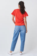 Puff Sleeve T-shirt - Orange