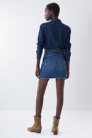 Push Up Denim Mini Skirt - Light Wash