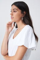 Puff Sleeve T-shirt - White