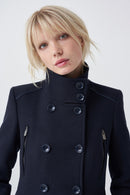 Double Breasted Coat - Navy