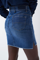 Push Up Denim Mini Skirt - Light Wash