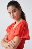 Puff Sleeve T-shirt - Orange