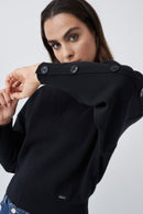 Plain Round Neck Jumper - Black