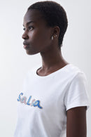 Beaded Logo T-shirt - White