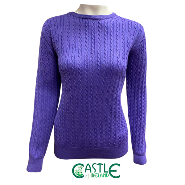 Cable Crew Neck - Hyacinth