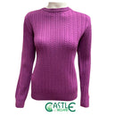 Cable Crew Neck - Magenta