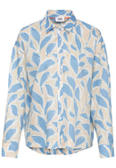 Long Sleeve Print Blouse - Blue Print