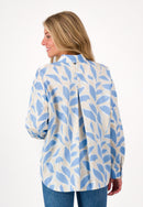 Long Sleeve Print Blouse - Blue Print