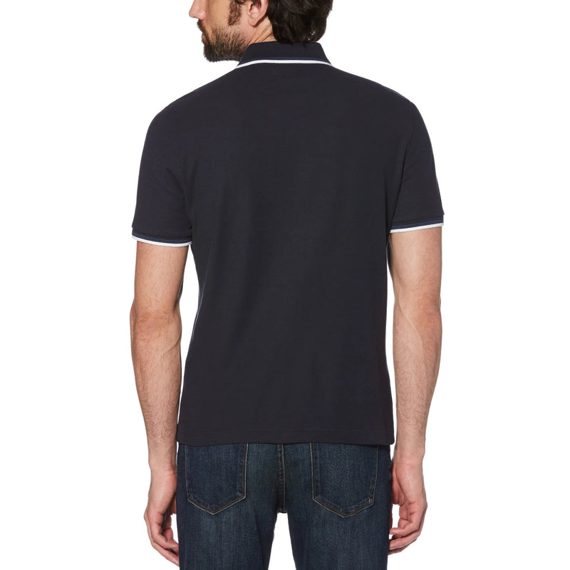 Sticker Pete Tipped Polo - Dark Sapphire